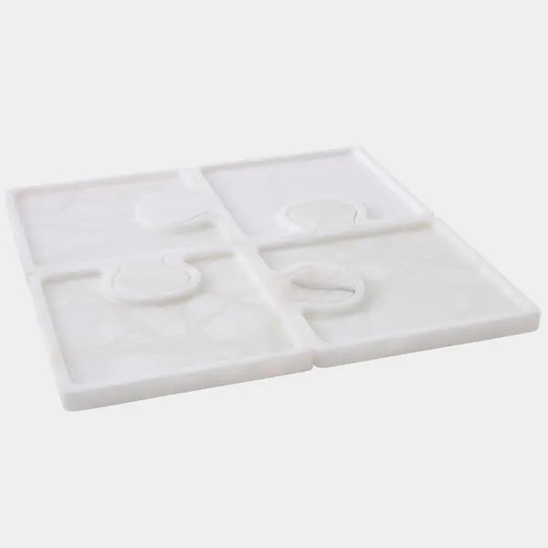 Bandeja Jigsaw, set de 4, alabastro