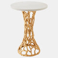 Mesa auxiliar Filamento, hoja de oro/m¨¢rmol blanco