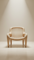 Sillón lounge de roble escultórico